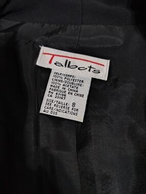 Talbots Black Fully Lined Jacket